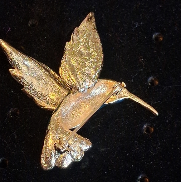 Vintage Colorful Hummingbird Brooch - Picture 6 of 8